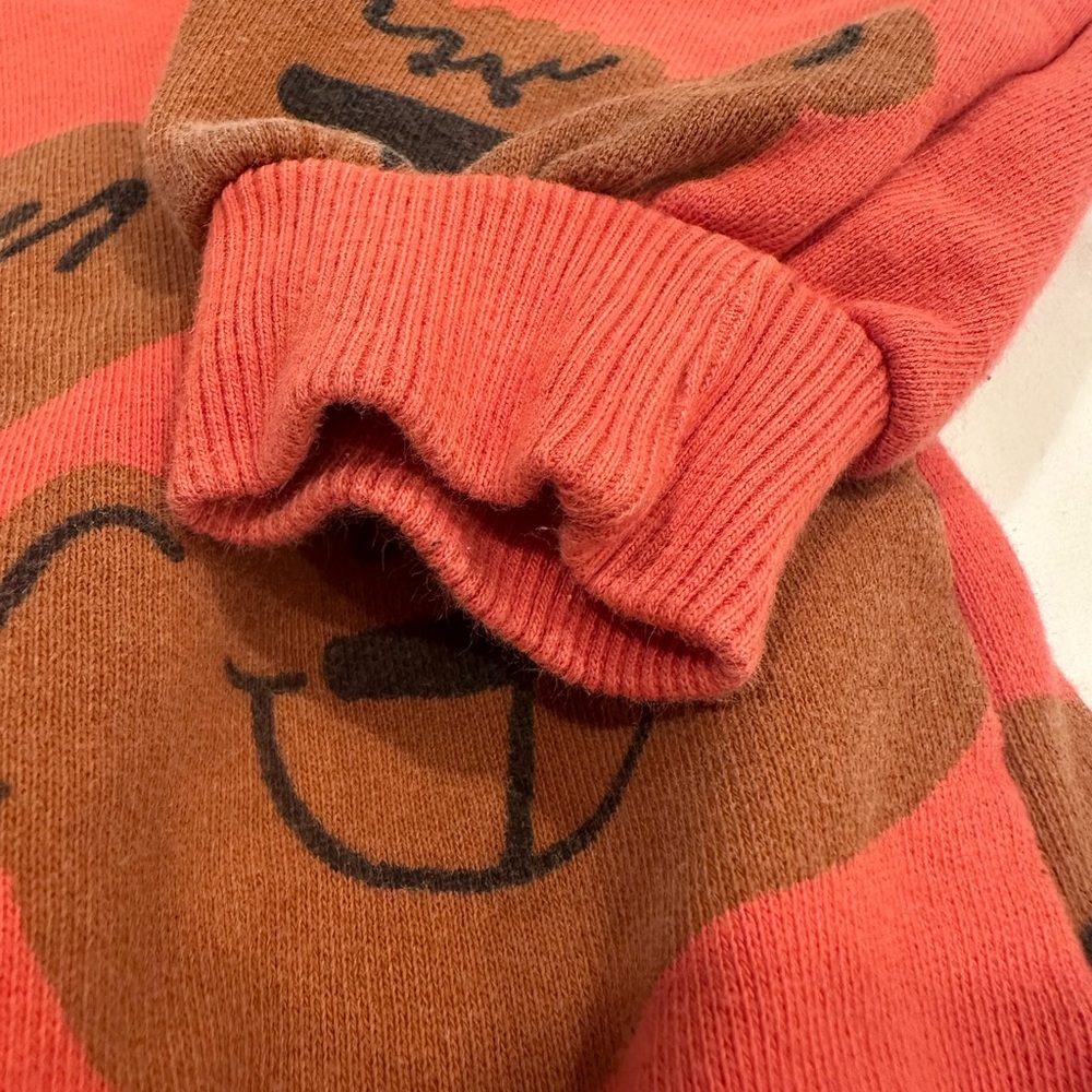 Zara Coral Sweatshirt with Brown Print - Picture 4 of 5
